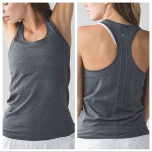 Lululemon Swiftly Tech Racerback Heathered Black